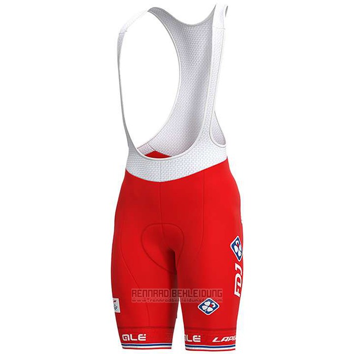 2020 Fahrradbekleidung Groupama-FDJ Champion Frankreich Trikot Kurzarm und Tragerhose